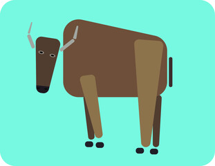 Bison on a blue background