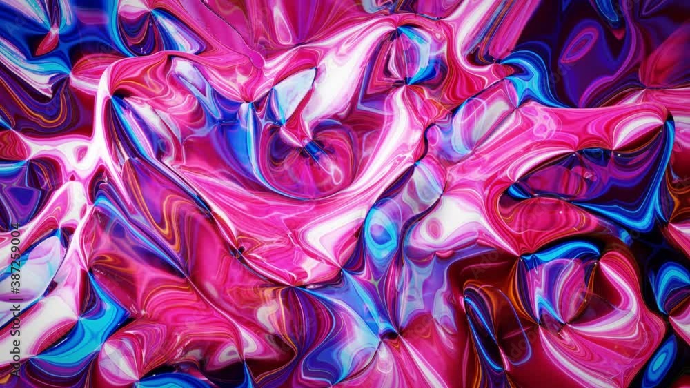 Poster looped abstract iridescent fluid background. beautiful wavy glass surface of liquid with pattern, gr