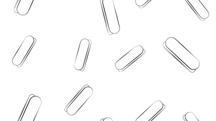 hot dog on white background, vector illustration, pattern. sausage sandwich, stuffed, appetizing bun. black and white illustration in pencil style