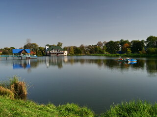 Fototapeta premium boats on the lake