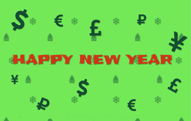 Happy new year inscription on a green background