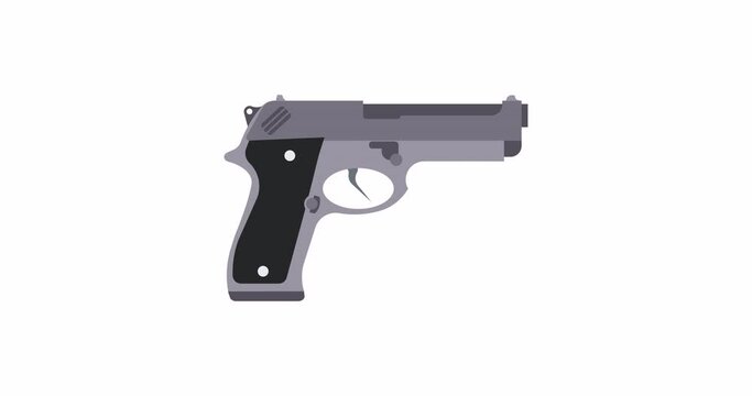 Gun isolated vector silhouette illustration pistol white weapon icon. Man hand rifle background design black