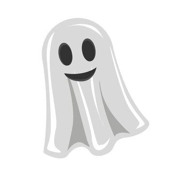Hlloween ghost for design isolated on background, such logos. Vector illustration