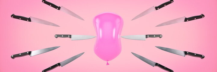 Balloon killer. 3d rendering