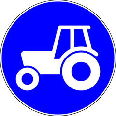 Tractor allowed blue sign