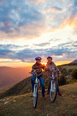 Fototapeta premium Senior Couple On Cycle Ride In Countryside