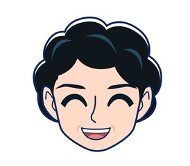 Elderly woman wearing a fashionable perm