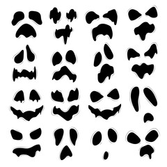 Set of funny stickers for Halloween free vector