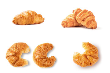 Set of Croissant isolated on white background