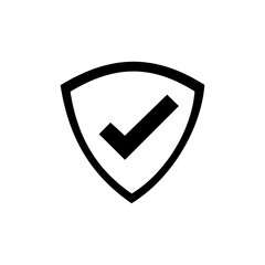 Shield with check mark icon vector