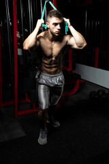 Bodybuilder Exercising Triceps