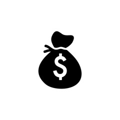 Dollar bag symbol icon vector