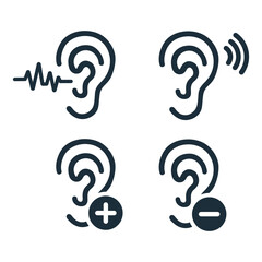Ear Hearing icon set vector illustration