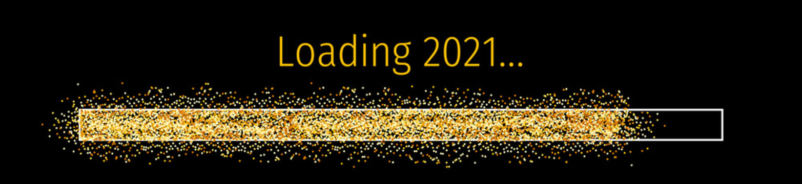 Loading 2021 (Ladebalken 2021) Vector Illustration Concept - Loading Bar 2021. Loading 2021 New Year - New Year Countdown 2021 Vector. New Year 2021 Greetings Loading.
