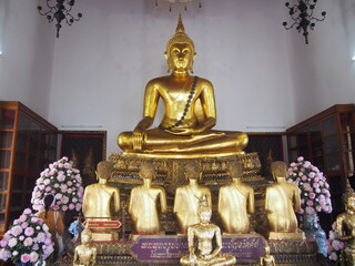 A lot of golden Buddha, Wat Pho, Bangkok, Thailand