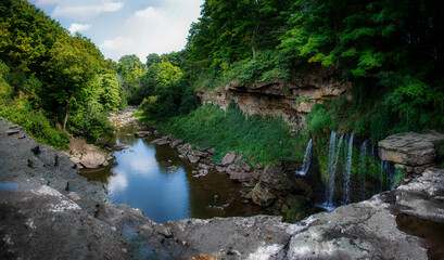 A panoramic shot of Balls Falls near St. Catherines, Ontario.