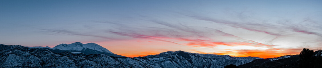 sunset over the mountains