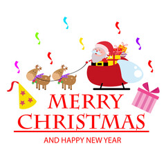 Merry Christmas and Happy New Year Celebration Vector Template Design Illustration