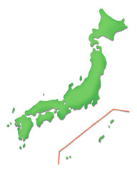 ペーパークラフト調の日本地図