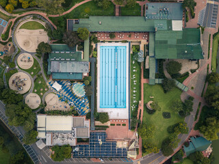 Swimming pool drone photo