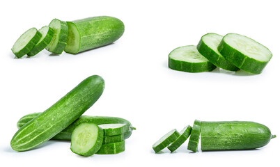 collection mix set cucumber isolated on white background