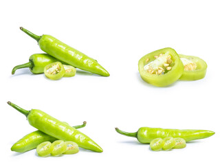 collection mix set sweet pepper isolated on white background