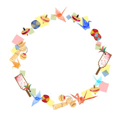 日本の昔遊びフレーム