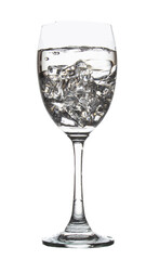 pouring glass water isolated on white background clipping path