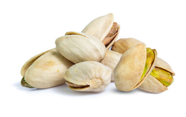 Pistachio nuts. Isolated on a white background