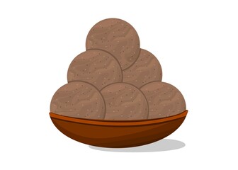 Ragi Laddu,Nachni Laddu Indian Sweets or Mithai Food Vector