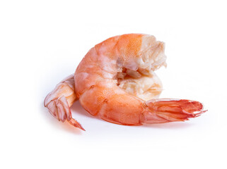 clipping path shrimp isolated on white background