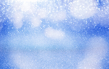 Obraz premium blue glitter background with bokeh. defocus background