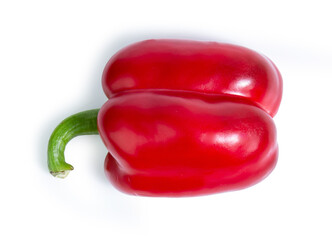 red sweet pepper isolated on white background
