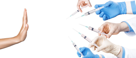 Refuse vaccination due to possible health problems. Say no to fake immunisation against viruses.