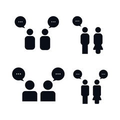 Set of business people related Vector, thin line icons. Contains meeting icons, communications. White background EPS Vector