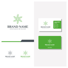 Fototapeta na wymiar ornament leaf logo design and business card vector