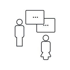 Chat speech bubble icon, user, chatting, communication related icon. Graphic illustration on white background EPS Vector