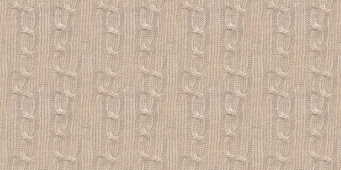 Brown Thread Pattern. Vintage Knit Fabric. 