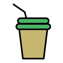 Plastic drinking cup icon vector isolated on white background, used for many purposes EPS Vector