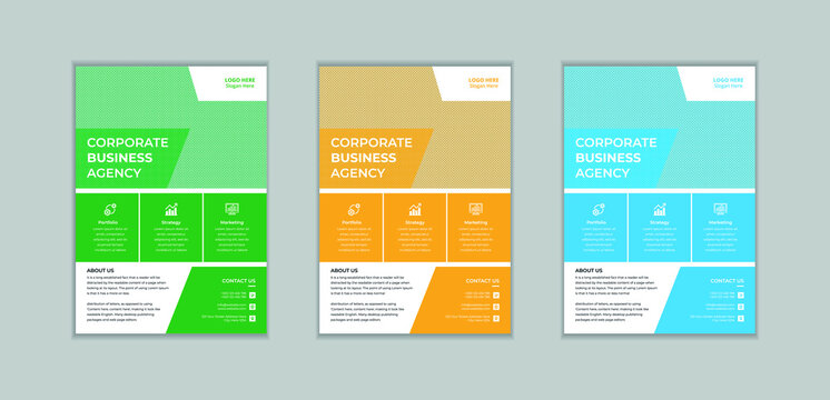 Modern and creative corporate  flyer template brochure cover design layout space for photo background, vector illustration template in A4 size