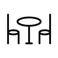 Cafe chair, table thin line icon isolated on white background EPS Vector