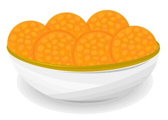 Boondi laddu Indian Sweets or Mithai Food Vector