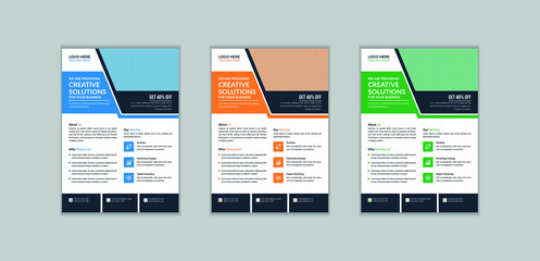 Modern and creative corporate  flyer template brochure cover design layout space for photo background, vector illustration template in A4 size