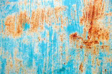 Closeup Rusted Galvanized iron plate, Rust metal surface texture, old weathered rusted corroded stained texture for background