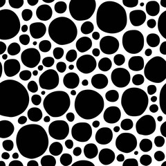 Seamless pattern. Vector background of circles of different sizes, handicraft.