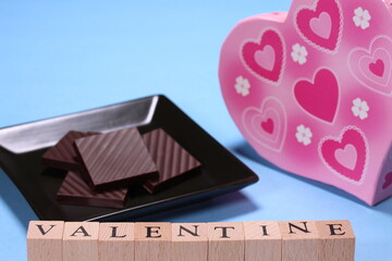 チョコレートとVALENTINEの文字