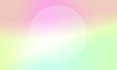Abstract blurred background of green and purple colors fading to yellow with a circle in the center.
