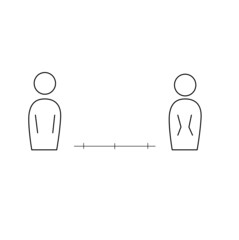 Social distance icon. Preventive measure to protect against the spread of coronavirus. Stay safe.