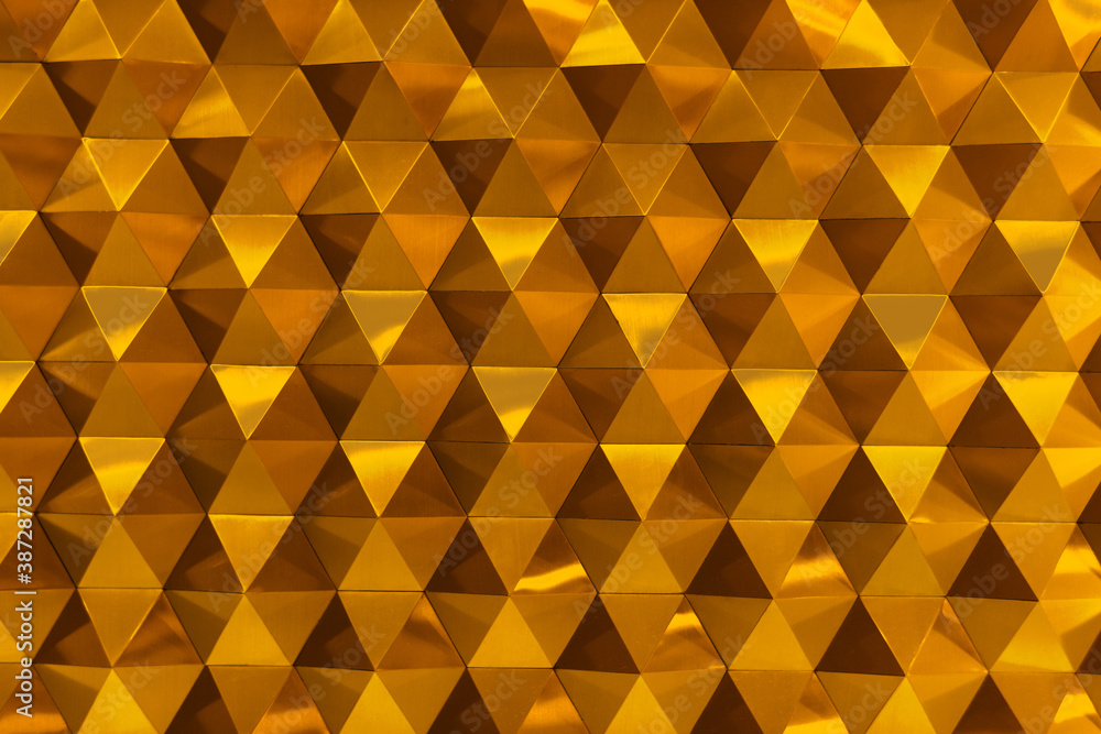 Aufkleber abstract 3d geometric texture in gold background. abstract luxury and technology concept background.