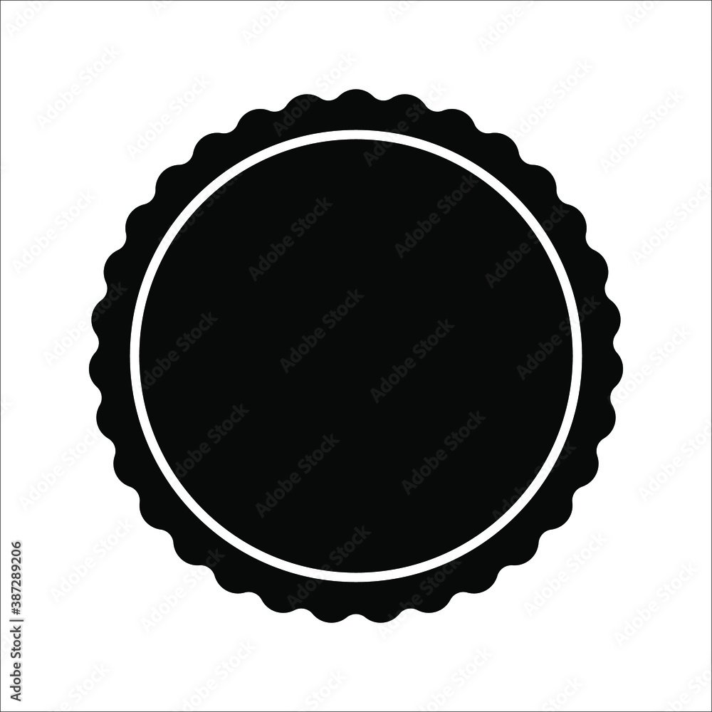Poster scalloped circles vector. stamps vector icon isolated on blank background